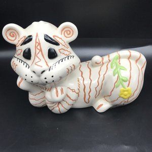 Holland Mold Tiger Ceramic Cat Hand Painted